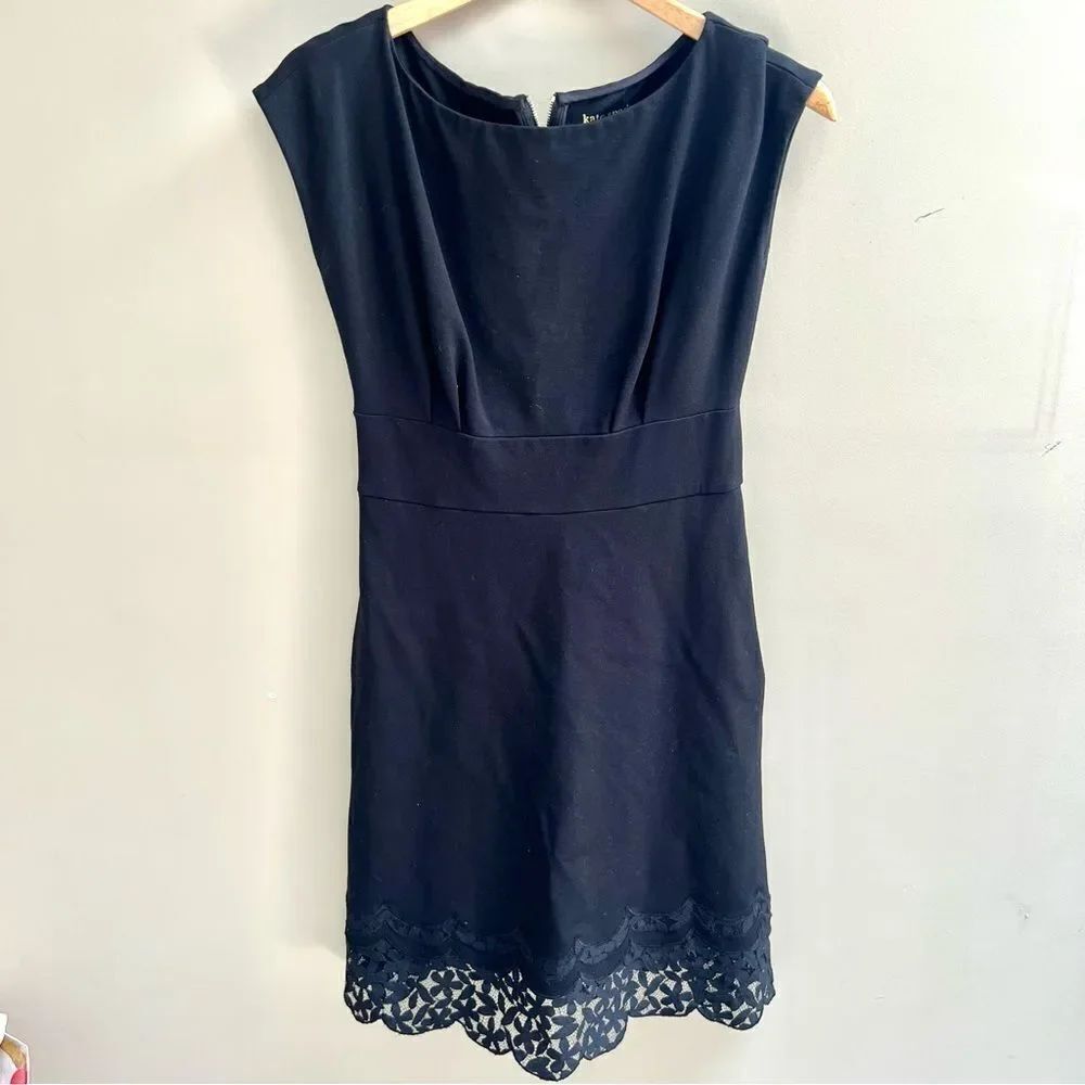 Kate Spade Black sheath Dress with Lace Detail Sm
